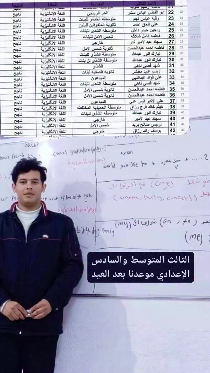 ##قضاءالخضر #قضاءالخضر

رقم الهاتف واتساب. ***********

# استاذ اللغة الإنكليزية جهاد الركابي
