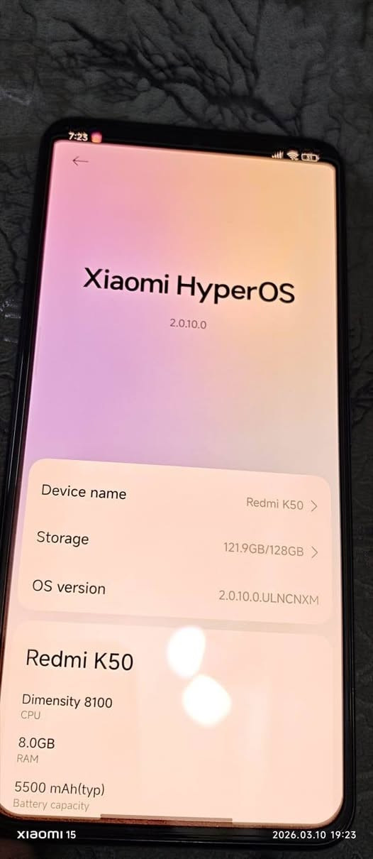 شاومي ردمي نوت k50 اخو الجديد  مكفول من اي خلل  يدعم تسجيل مكالمات تلقائي لا يوجد لغه العربيه  كامل ملحقاته الذاكره 256
الرام 8+12
مكاني حصوه سكندريه بابل السعر 200الف بي مجال


**إذا كنت صاحب هذا الإعلان وتريد حذفه لأي سبب، رجاءا أرسل رسالة إلى الدعم الفني**