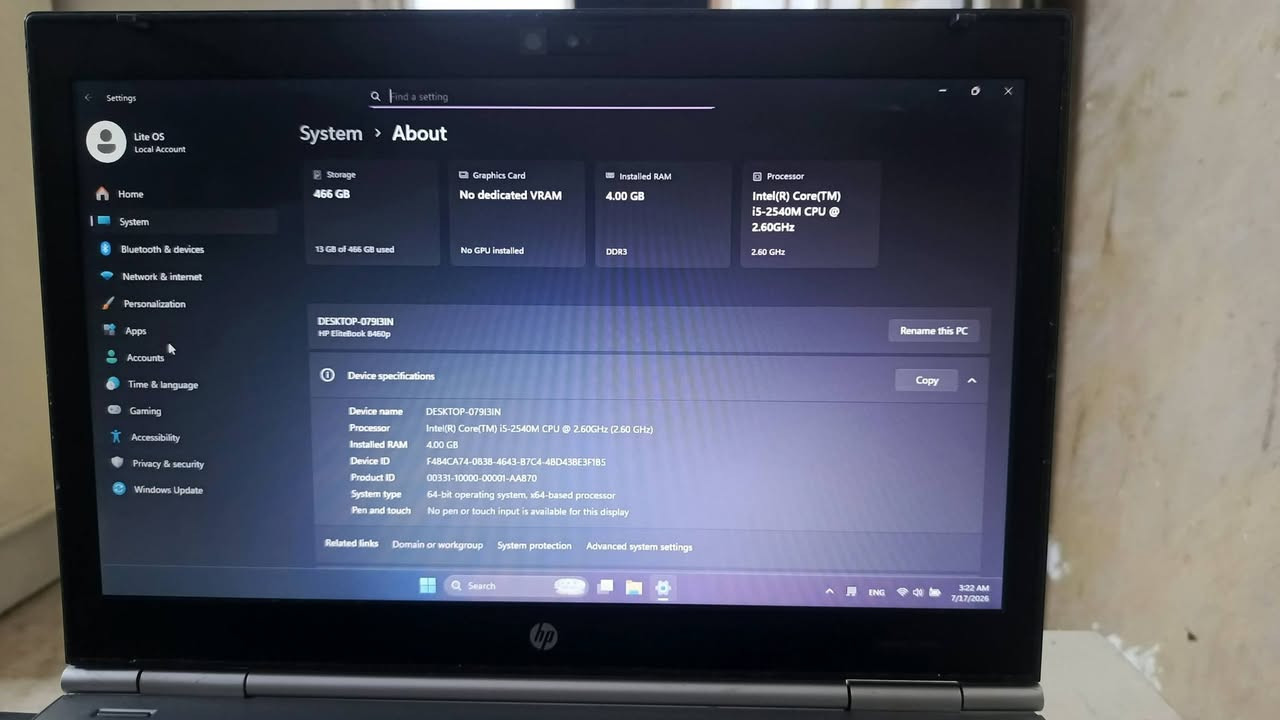 لابتوب نوع hp بحاله جيده المواصفات مذكورة بالصور السعر ١٢٥ رام 4gb  الهارد ٥٠٠gb المعالج cori5 للاتصال ***********
