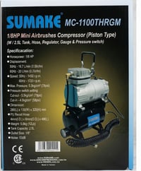 كمبروسر هواء صغير واحترافي للإيربراش (Sumake MC-1100THRGM) كمبروسر Sum...