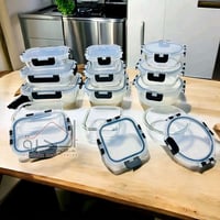 حافظات طعام كزاز • ١٢ قطعة • دائري مربع مستطيل