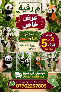 🎊لكثرة الطلبات تم توفير الباندا وراكون 🎉 🐼الباندا القطعه الفين🐼  🦊راكو...