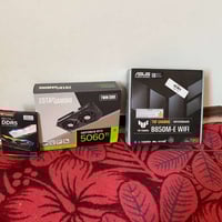كيس كامل للبيع  المعالج r5 7600  البورد b850 ASUS Tuf الكرت 5060ti 16g...