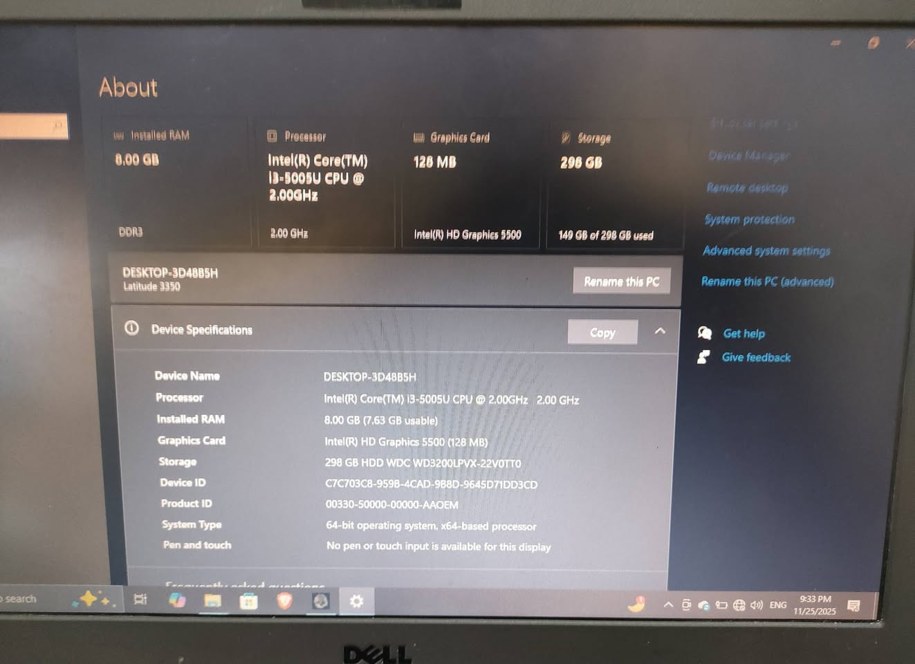 حاسوب من dell كلش نضيف اقراء مواصفات👇
من cori 3 و جيل خامس و 2ghz
ذاكرة 500 hdd كيكا
رام 4 كيكا قابل للزيارة تكدر تزودها ل 8 او 12 او 16
كرت شاشة داخلي intel 5500 hd

كلش زينة للقرائة للأعمال مكتبية و للألعاب خفيفة الى متوسطة
و مايكروسوفت منصبة عليها بشكل مجاني 

عيبها فقط بطارية تالفة فقط يشتغل على كهرباء تكدر تشتريلها بطارية ب 20 الف و يصير جاهز و بدون عيب

سعرها ب 90 الف و توصيل موجود


**إذا كنت صاحب هذا الإعلان وتريد حذفه لأي سبب، رجاءا أرسل رسالة إلى الدعم الفني**