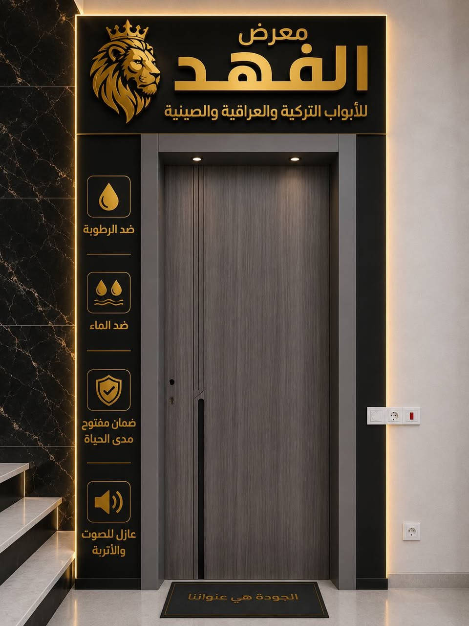 ✨ وصلت أحدث تشكيلة من الأبواب الفخمة إلى معرض الفهد ✨

إذا كنت تبحث عن الجودة، الأناقة، والمتانة، فاختيارك موجود عندنا.

🚪 أبواب تركية – عراقية – صينية
✔️ تصاميم عصرية وفخمة
✔️ مقاومة للماء والرطوبة
✔️ عزل للصوت والأتربة
✔️ جودة عالية وأسعار تنافسية

📍 العنوان: خان بني سعد – الشارع العام – مقابل مطعم آل حاوي – حي الانتصار.

📞 للاستفسار والطلب: *********** 

معرض الفهد للأبواب
فخامة تبدأ من باب منزلك... أهلاً وسهلاً بزيارتكم.

