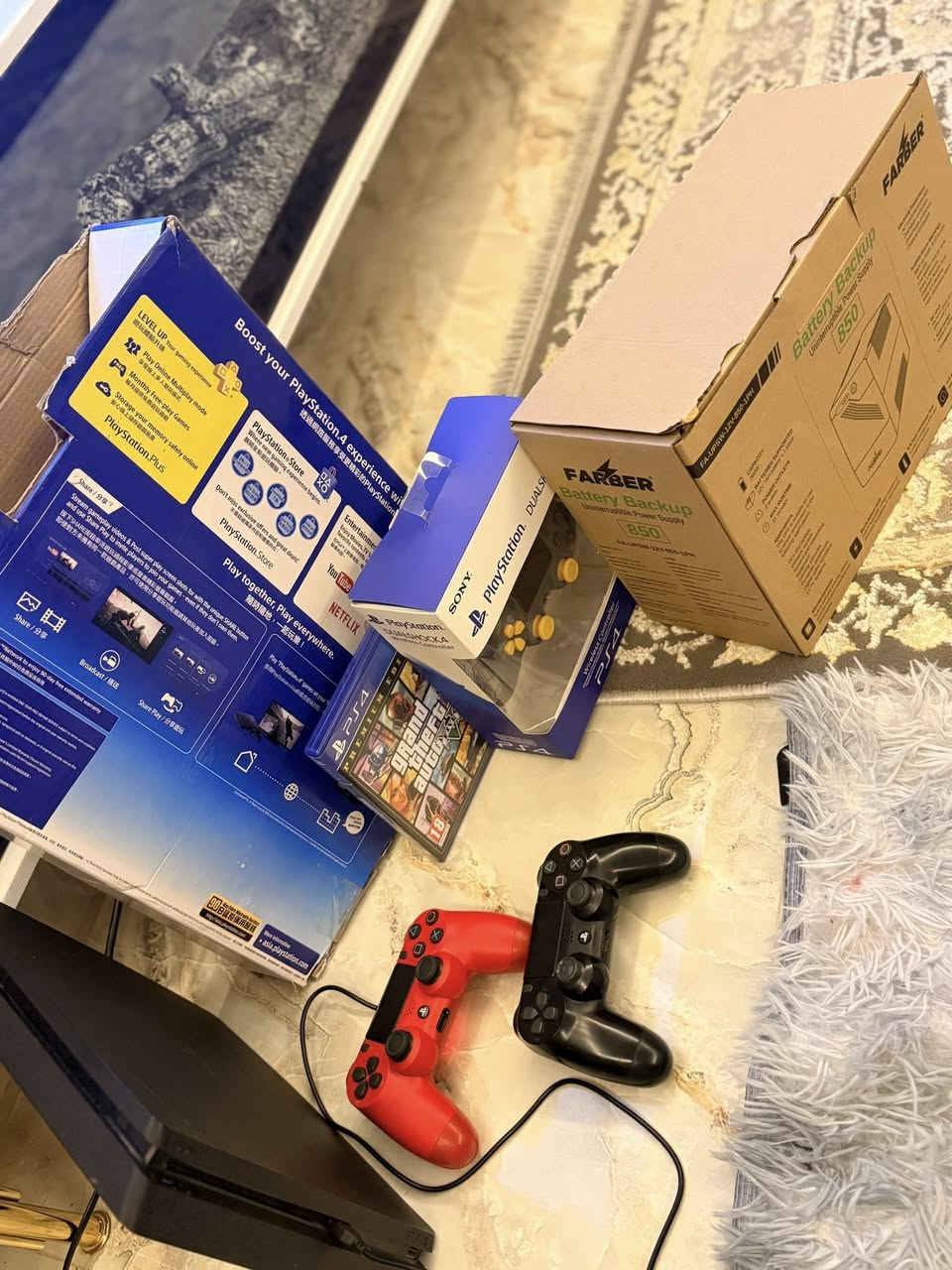 للبيع او مراوس بجهاز حسب القناعه
بلي ستيشن فور سوني4 اولاين
جهاز كلش نضيف وشغال الك الفحص وين متريد
ملحقاته كامله باكيته ويا 
وعندي ويا يوبي اس اصلي ابو ضمان 
يدات جوستك عدد 3 اصليات 
لبلادي ماله وثاني ويا مستعمل ولثالث جديد بلباكيت مامستعمل احتياط 
ول بلاديه موجوده وياهن 
كيبلHD كيبل كهرباء 
كله كامل 
العاب ويا قرص جيتي اي اولاين جديد مستعمل قليل 
وبيس2025 
ولعبة ذكرو 
ولعبة مافيا 
جهاز كامل الف مذب علي 
عنواني الرمادي 
الاستفسار *********** بي واتساب
