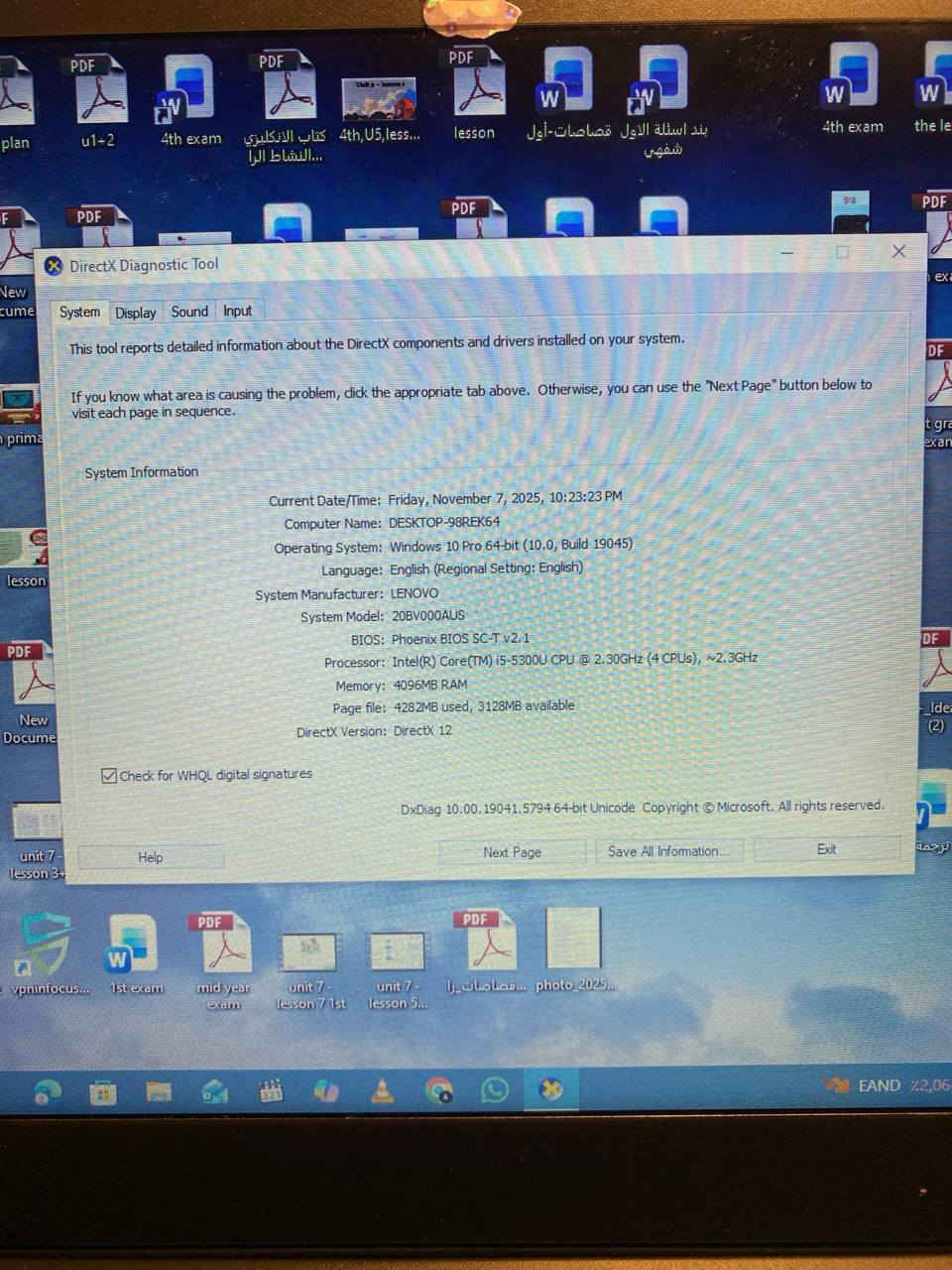 إعلان بيع لابتوب Lenovo ThinkPad T450
للبيع لابتوب عملي وأصلي من سلسلة ThinkPad المعروفة بالمتانة والاعتمادية، مناسب للعمل المكتبي، التعليم، والتصفح اليومي.

⸻

🔹 المواصفات الدقيقة للجهاز:
 • الموديل: Lenovo ThinkPad T450
 • المعالج: Intel® Core™ i5-5300U @ 2.30GHz (الجيل الخامس)
 • الذاكرة (RAM): 4 جيجابايت DDR3 (قابلة للترقية)
 • التخزين: SSD سعة 238 جيجابايت (TOSHIBA)
 • كرت الشاشة: Intel® HD Graphics 5500
 • النظام: Windows 10 Pro 64-bit
 • DirectX: الإصدار 12
 • الشاشة: 14 إنج
 • الشركة المصنعة: Lenovo
 • الجهاز يعمل بكفاءة ومجرب
 • البطارية: بطاريتان (داخلية + خارجية) لأداء أفضل
 • اللون: أسود

⸻

🔹 مميزات الجهاز:
 • أداء مستقر للبرامج المكتبية والتصفح
 • SSD سريع أفضل من الهارد العادي
 • هيكل متين ولوحة مفاتيح مريحة
 • مناسب للمدرسين، الطلبة، والأعمال اليومية

⸻

💰 السعر: 150 الف دينار
📍 الموقع: كربلاء
📞 للتواصل: ***********
