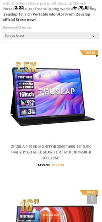 شاشة محمولة • دقة 2K • ١٤٤هرتز