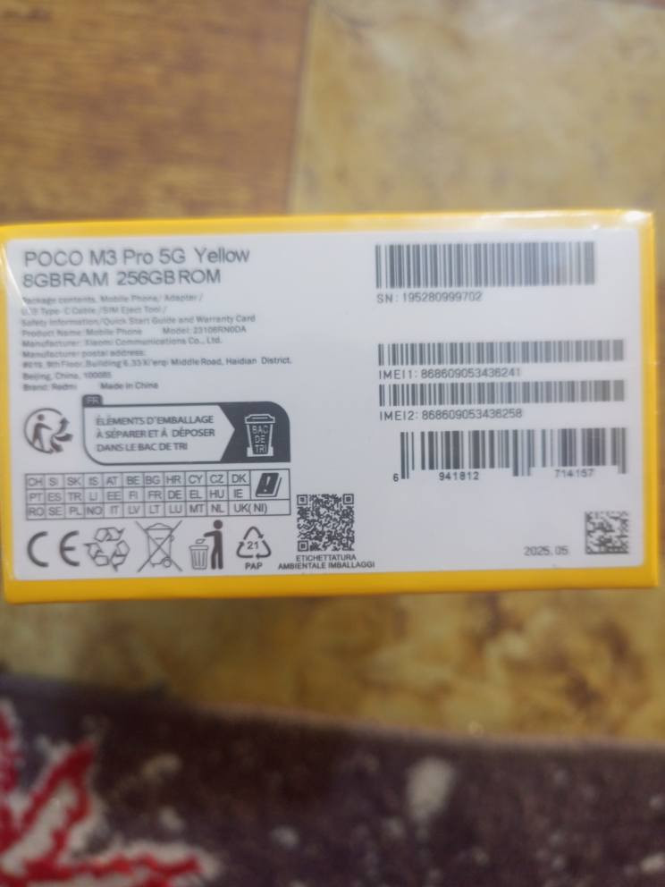 ‏جديد اصلي شرط الفحص الجهاز جان. مخزون : Poco M3 Pro   6.5 بوصة - 90 هرتز - IPS LCD.    ذاكرة 256. الرام. الرام، 8.بطاريه 5الاف ملي امبير معالج قوي 
‏MediaTek Dimensity 700 5G.  كامره 48ميكه الجهاز سريع المس  السعر 🔥145فقط الف ويوجد سعر خاص اصحاب الجمله.  الحجز خاص 
‏ بغداد, العراق


**إذا كنت صاحب هذا الإعلان وتريد حذفه لأي سبب، رجاءا أرسل رسالة إلى الدعم الفني**