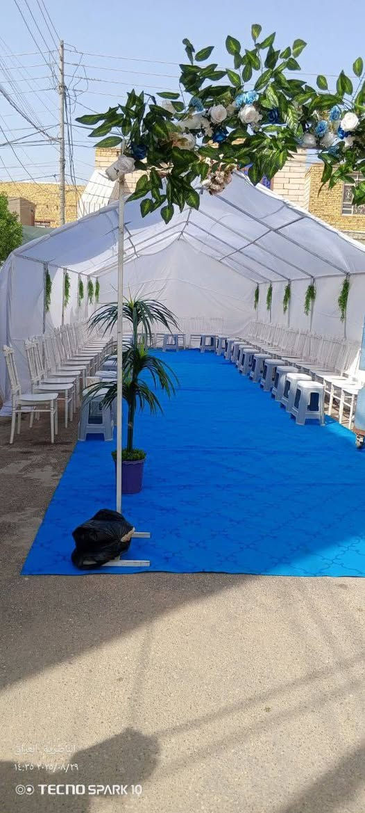 تجهيزات السيد للأفراح
يتوفر لدينا چادر مع كراسي وطبلات للمناسبات والافراح
كذالك الكوشه الخاصه بلعرسان مع كافه ملحقاتها
للاستفسار مراسلتنا عبر الصفحه او الاتصال ع الرقم التالي 
*********** عنواننا ذي قار
