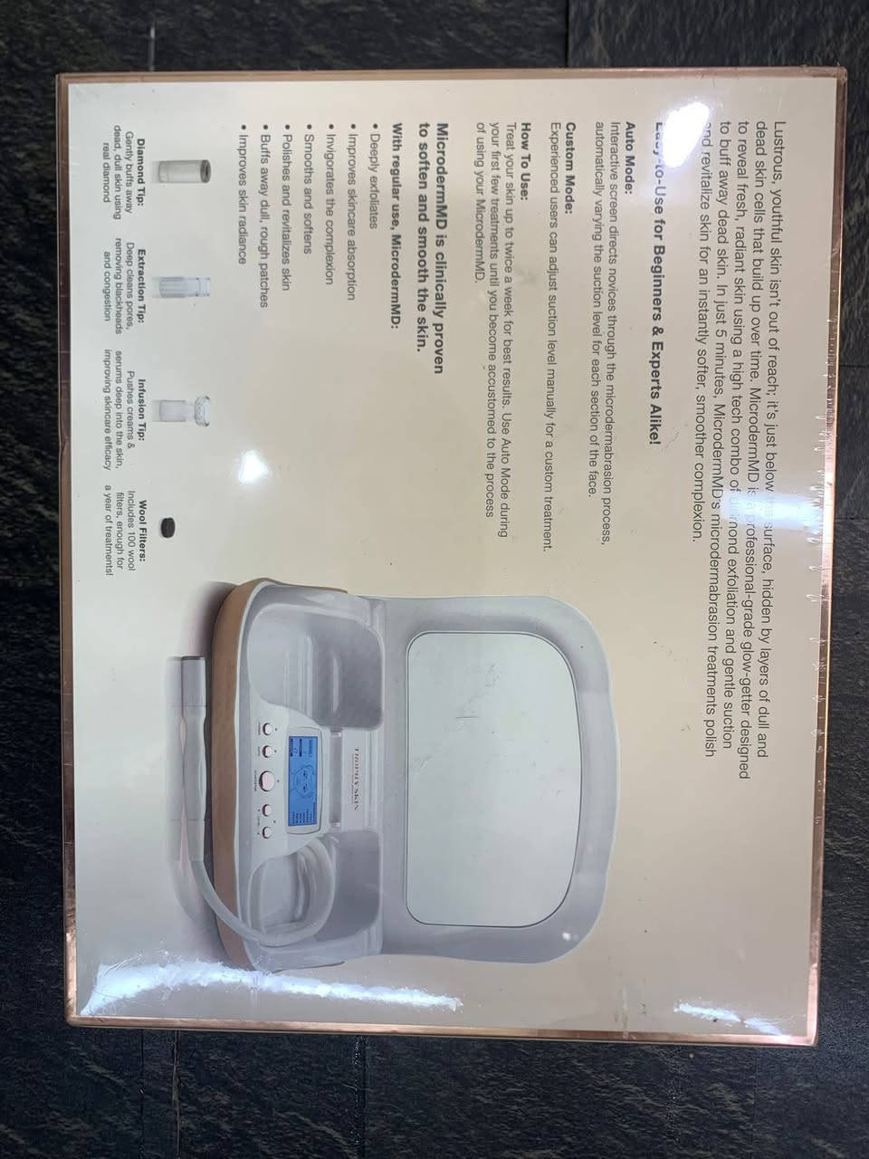 متوفر جهاز MicrodermMD الأصلي من Trophy Skin ✨
جديد بعده كبس شركة ما مفتوح 
تقشير ماسي احترافي
ينعم البشرة، ينظف المسام، ويشيل الجلد الميت من أول استعمال
✔ مناسب لكل أنواع البشرة حتى الحساسة
✔ بيه تحكم بمستوى الشفط + شاشة رقمية
✔ يجي وياه رؤوس متعددة + فلاتر
للحجز وللاستفسار تواصل على الخاص او واتساب ***********
