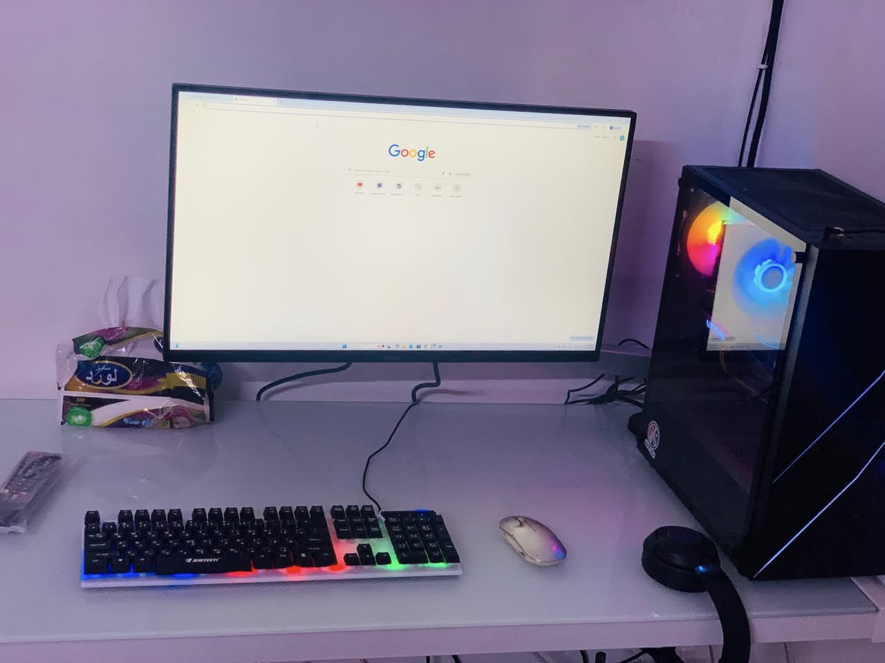 سيت أب كامل البيع 
اللوحة الأم (Motherboard):
MS-7D48

المعالج (Processor):
Intel® Core™ i5-14400F
السرعة الأساسية: 2.50 GHz

الذاكرة العشوائية (RAM):
16.0 جيجابايت (المتاح 15.9 جيجابايت) Blak welf
السرعة: 3200 MT/s

كرت الشاشة (Graphics Card):
NVIDIA GeForce RTX 4060

التخزين (Storage):
السعة الكلية: 1.14 تيرابايت
 
شاشه msiحجم 27.  180 Hz. 
كيبورد 
ماوس 
سماعه 
Ups اون لاين k1 

نوع النظام 11 pro
 بغداد مدينه الصدر 
***********
