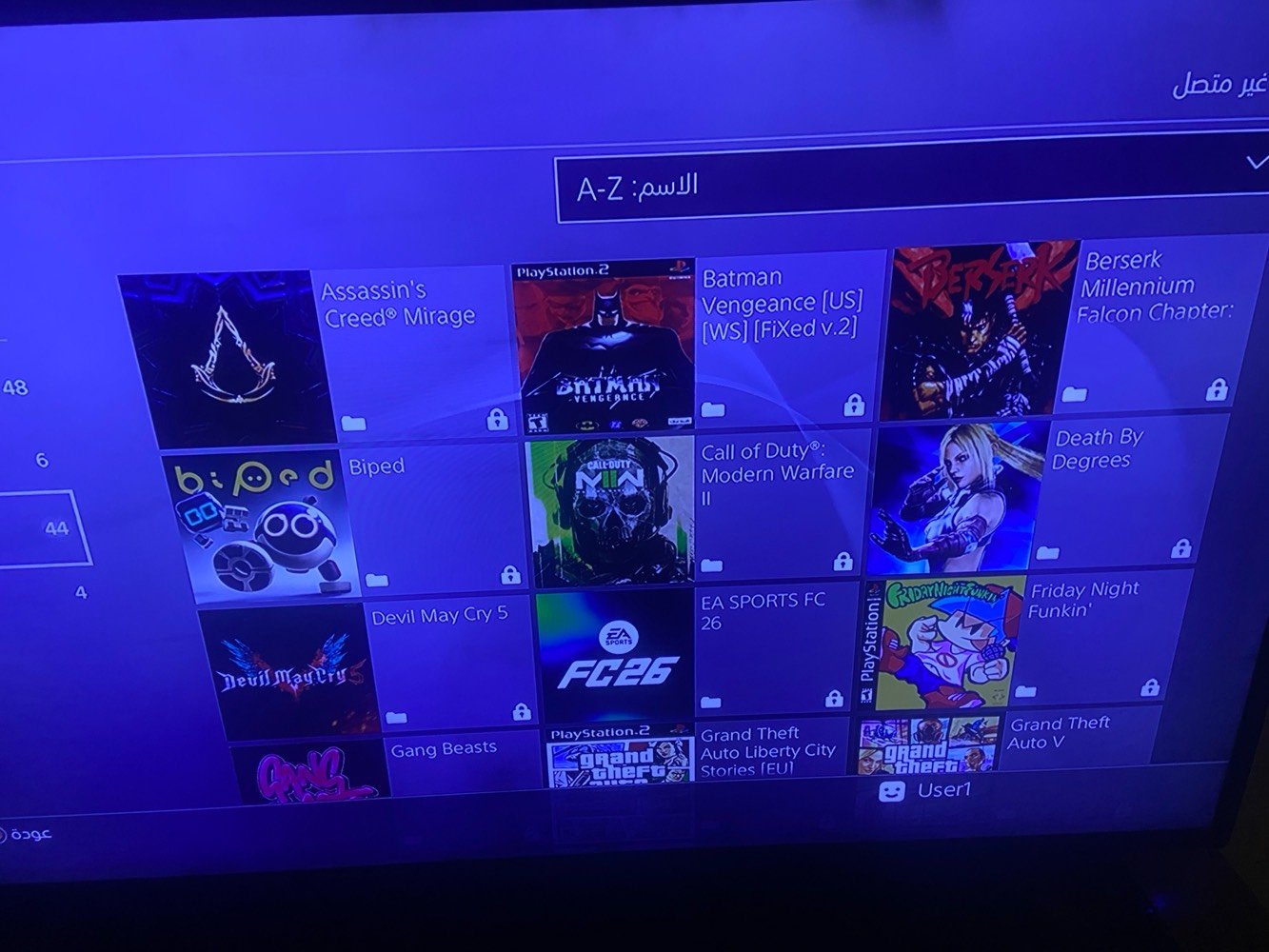PS 4 Slim مهكر نضام ١٢.٥٢
1TB

جوستكات اثنين

يحتوي على ٤٣ لعبة!!

من ضمنها :

 GTA 5

RE2,3,4,8, revelations 2 

Tekken 7

GTA SA. VC

FC 26

Uncharted 4

DMC 5

Need for speed

The last of us 1

Watch dogs 2 (لعبة تشبه جي تي اي)

Spider man

Assassin creed mirage

COD modren warfare 2

It takes two

Mortal combat 11

Stray

Star wars jedi

PvZ

Hitman blood money

+ العاب بلي ١،٢ و العاب ثنائية

البلي ما مفتوح ولا مصلح ما يشكي من شي تاخذه و راسك بارد

🔥🔥السعر : 350 الف قابل للتفاوض🔥🔥

مكان بغداد

للتواصل : خاص او تلگرام v3_69
