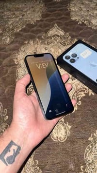 ايفون 13 برو ماكس 256 ماستر. كارتونه كامله بطاريته 82.  الشاشه بيه خط ...