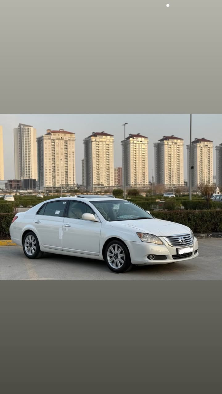Toyota Avalon 2008
ئەڤەلۆن ٢٠٠٨
مواسەفات خلیجی lmited
بەصمە و سڵاید
ناوزەرد و شاشە 
کوشن جلد و سارد و گەرم
پەردە و حاسەی پێش و دوا 
دوو دەرگای گۆڕاوە بە بیلاد و ناو دەرگایەکی بۆیاخە
گێڕ و مەکینەی بە شەرت و مەکینەی کراوەتەوە
سەنەوی و ژینگەی تا ٢٠٢٨ تازەیە
١٣٨ گەڵا و کەمێک معامەلە 
*********** السليمانية, العراق
