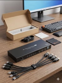 "20514.jpg": ### 🖥️ مكنّك تسيطر على 4 أجهزة بشاشة ومعدات واحدة! ⌨️🖱️ إ...