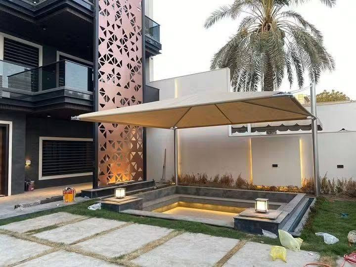 شركة الماسة للمضلات💎 الهرمية الثابتة غطاء المظلة كوري 🇰🇷 ومتوفر استرالي 🇦🇺 مصمم للأجواء الصحراويه والجافه يحتوى على مسامات لتسمح بمرور الهواء نسبه العزل للمطر 50% و نسبه العزل للشمس  95%.
تحمي السياره من الحالوب ١٠٠٪
مصنع من خيوط البولي اثيلين والياف الفايبر 
اوتعمل على تقليل الحرارة الى  12 درجة ويحافظ على البشره والاجزاء الداخلية للسيارة وهو صديق للبيئة ومفيد لنمو النباتات متوفر بجميع  الالوان. ⚠️سعر المتر متوفر45الف ومتوفر50الف
يكون التثبيت من جهة واحدة🏗
♦️نوع التغليف قماش كوري وسترالي (ضمان 5 سنوات)
♦️ألاعمده بوري دأئري 5الى6أنج 2ونص ملم⭕️
♦️ألهيكل الداخلي بوري دائري2 انج 2ملم🗜
♦️نوع ألحديد ألمغلون  مع تثبيت براغي🔩
القياسات حسب الطلب تتوفر (١٠)الوان مع الضمان🌈
جميع الخدمات التي تحتاج لها متوفرة لدينا, خدماتنا
🟢- المظلات الثابته الهرمية
لتواصل واتساب ***********📞#لجميع
