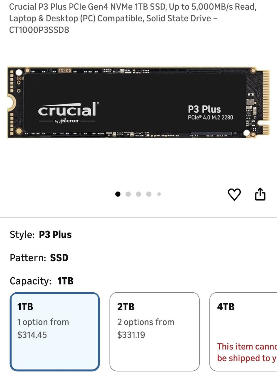 للبيع (من رخصة الادمن)

Crucial P3 Plus PCIe Gen4 NVMe 1TB SSD, Up to 5,000MB/s Read, Laptop & Desktop (PC) Compatible, Solid State Drive – CT1000P3SSD8

حط سعرك وتدلل 
بس بالي يرضي الله لان سعره معروف وجديد بالكارتون 
توصيل متوفر

جديد ( فقط فحصته ورجعته )

تكدر تشوف ساعات التشغيل والبور كاونت


**إذا كنت صاحب هذا الإعلان وتريد حذفه لأي سبب، رجاءا أرسل رسالة إلى الدعم الفني**