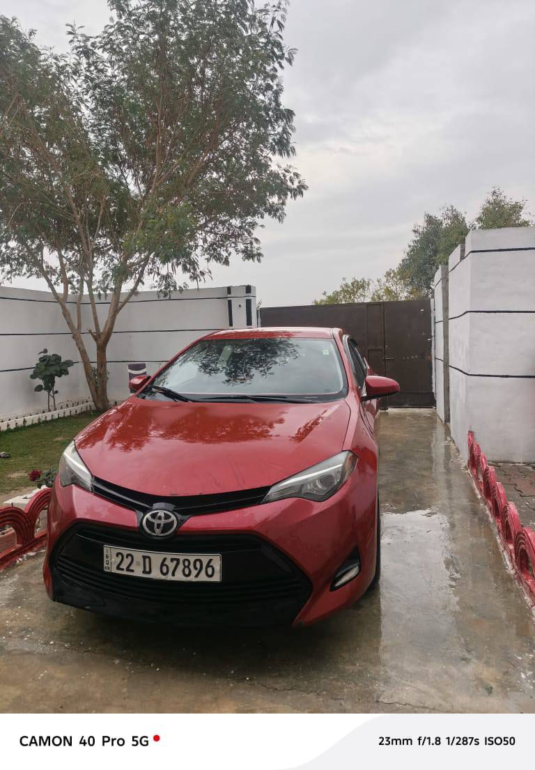 سلام عليكم 
للبيع 
تيوتا كورلا 
موديل 2018
مواصفات Le
وسونار منشور بل صور
ماشيه 148
تخم تايرات جديد 
صدر امامي خلفي جديد 
عنوان السيارة ديالى قره تبه 
سعر145وبي مجال 
***********
