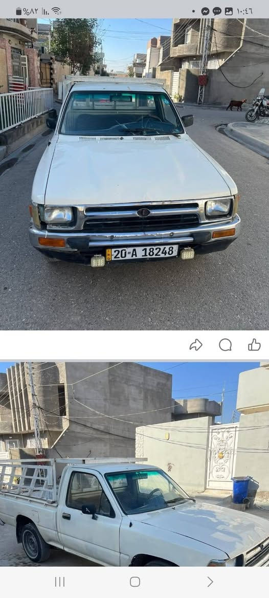 بيكم تويوتا 89 محرك تو واي رقم ديالى الدولي باسمي ما بيه اي نقص تخم تاير جديد باتري جديد كابريتر جديدة خمسة كير جاهزة من كلشي مكانه ديالى المقدادية 
سعره 45 وبيه مجال 
للاتصال/
077-118-51947
