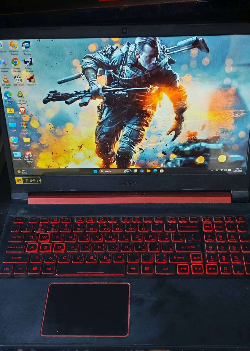 🔥 Acer Nitro 5 Gaming Laptop للبيع 🔥
💻 جهاز جيمينج قوي بحالة ممتازة وجاهز للشغل والألعاب

⚡ المواصفات:
• المعالج: AMD Ryzen 7 3750H
(أداء قريب من Intel جيل 8 / 9)
• كارت شاشة داخلي: AMD Radeon 2GB
• كارت شاشة خارجي: NVIDIA GTX 1650 4GB 🎮
• الرام: 16GB DDR4 🚀
• التخزين:

SSD M.2 512GB ⚡ سرعة عالية

🔥 مناسب لـ:
✅ الألعاب الحديثة
✅ التصميم والمونتاج
✅ البرمجة والدراسة
✅ الشغل التقيل

🎯 Acer Nitro 5 معروف بتبريده وأدائه القوي
📦 الجهاز جاهز للاستخدام فورًا

السعر النهائي 21000


**إذا كنت صاحب هذا الإعلان وتريد حذفه لأي سبب، رجاءا أرسل رسالة إلى الدعم الفني**