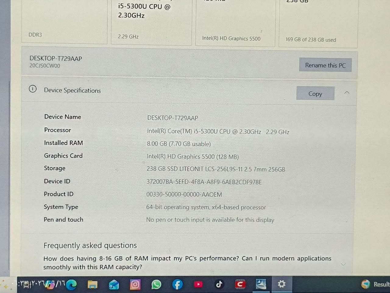 سلام عليكم جهاز لابتوب Lenovo مكتبي للبيع مواصفات واضحه بالصور نوع الهارد ssd وياه ملحقات سعره 200 الف وبي مجال للتواصل راسلني عالخاص وبخدمتك مكاني بغداد المعامل الحسينيه ***********
