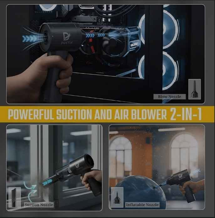 هذه مكنسة Dustix DX-1 المحمولة للسيارة، وتتميز بقوة شفط تصل إلى 12000 باسكال.تحتوي على محرك بدون فرش (Brushless Motor) وتعمل بوضعين للسرعة.تتضمن المجموعة ملحقات متعددة للتنظيف، بما في ذلك أداة للشقوق وفرشاة، بالإضافة إلى خاصية نفخ الهواء بغداد, العراق


**إذا كنت صاحب هذا الإعلان وتريد حذفه لأي سبب، رجاءا أرسل رسالة إلى الدعم الفني**