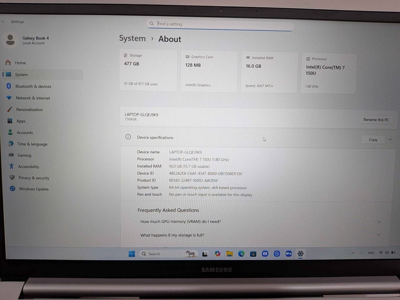 Samsung Galaxy book 4 
Core i7 Ultra
16 gb ddr5
512 gb nvme disk
15" fhd screen
جهاز راقي و نظيف 100% مواصفات ممتازة و بطارية تدوم لاكثر من ست ساعات..
لابتۆبێکی نایاب و توانایەکی بێ وێنە... باتری یەکی بە توانا.... بغداد, العراق


**إذا كنت صاحب هذا الإعلان وتريد حذفه لأي سبب، رجاءا أرسل رسالة إلى الدعم الفني**