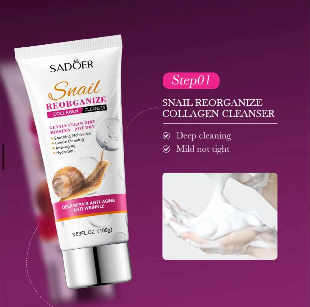 مجموعة العناية الكاملة  بالبشرة بالحلزون من شركة SADOER 

 يتكون من 6 قطع للعناية بالبشرة بالتدريج تتضمن
 
1. غسول منضف الحلزون
2. تونر الحلزون 
3. لوشن الحلزون 
4.كريم حول العينين
5. سيروم الحلزون 
6. مرطب الحلزون 

كل منتج داخل المجموعة يحتوي على مرشح إفراز الحلزون، المعروف بخصائصه الترطيبية الاستثنائية. يتغلغل هذا المكون القوي بعمق في البشرة، ويجدد الرطوبة ويترك بشرتك ناعمة ولينة ومشرقة.

تم تصميم مجموعة العناية بالوجه بالحلزون هذه خصيصًا لتوفير ترطيب عميق وتحسين البشرة الجافة والخشنة وتقليل الخطوط الدقيقة والتجاعيد وتعزيز مرونة الجلد وثباته.
 استثمر في بشرتك الصحة والجمال مع مصل الحلزون مجموعة العناية بالبشرة جرب القوة التحويلية لمرشح إفراز الحلزون واستمتع بفوائد البشرة المرطبة بعمق وذات المظهر الشبابي.
ابدأ روتين العناية بالبشرة باستخدام منظف غسول الحلزون ، الذي ينظف الوجه والمسام بشكل فعال، ويزيل الشوائب ويجهز البشرة للخطوات التالية.
 اتبع ذلك باستخدام تونر الحلزون الذي يجدد الرطوبة ويقلص المسام ويعزز البشرة لنعومة ومرونة اكثر
ومن ثم استخدام لوشن الحلزون لتغذية بشرتك وتنشيطها حقًا، وبعدها استخدم كريم تحت العين المعزز بمصل الحلزون والكولاجين لازالة التجاعيد حول العين واشراقة البشرة وبعدها سيروم الحلزون أمرًا ضروريًا. معبأ بمرشح إفراز الحلزون الغني بالكولاجين، فهو يقلل بشكل فعال من ظهور الخطوط الدقيقة والتجاعيد، ويحسن مرونة البشرة،
 ويستعيد توهج الشباب. 
ثم بعدها كريم الوجه الحلزوني الذي يحبس الرطوبة ويعزز العناية الشاملة بالوجه بمصل الحلزون اللذي يعيد شباب البشرة ويرطبها بعمق

السعر 20 الف 
🚘 يوجد خدمة توصيل لجميع محافظات العراق ٤ الاف 🚘


**إذا كنت صاحب هذا الإعلان وتريد حذفه لأي سبب، رجاءا أرسل رسالة إلى الدعم الفني**