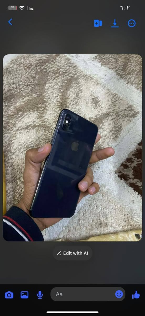 اكس يس ماكس جهاز (مبدل بطاريه فقط)
فيس ايدي واقف تحديث ذاكره 256 تصوير دمعه لا صرف شرط 
السعر 170 بي مجال توصل *********** واتساب موجود
