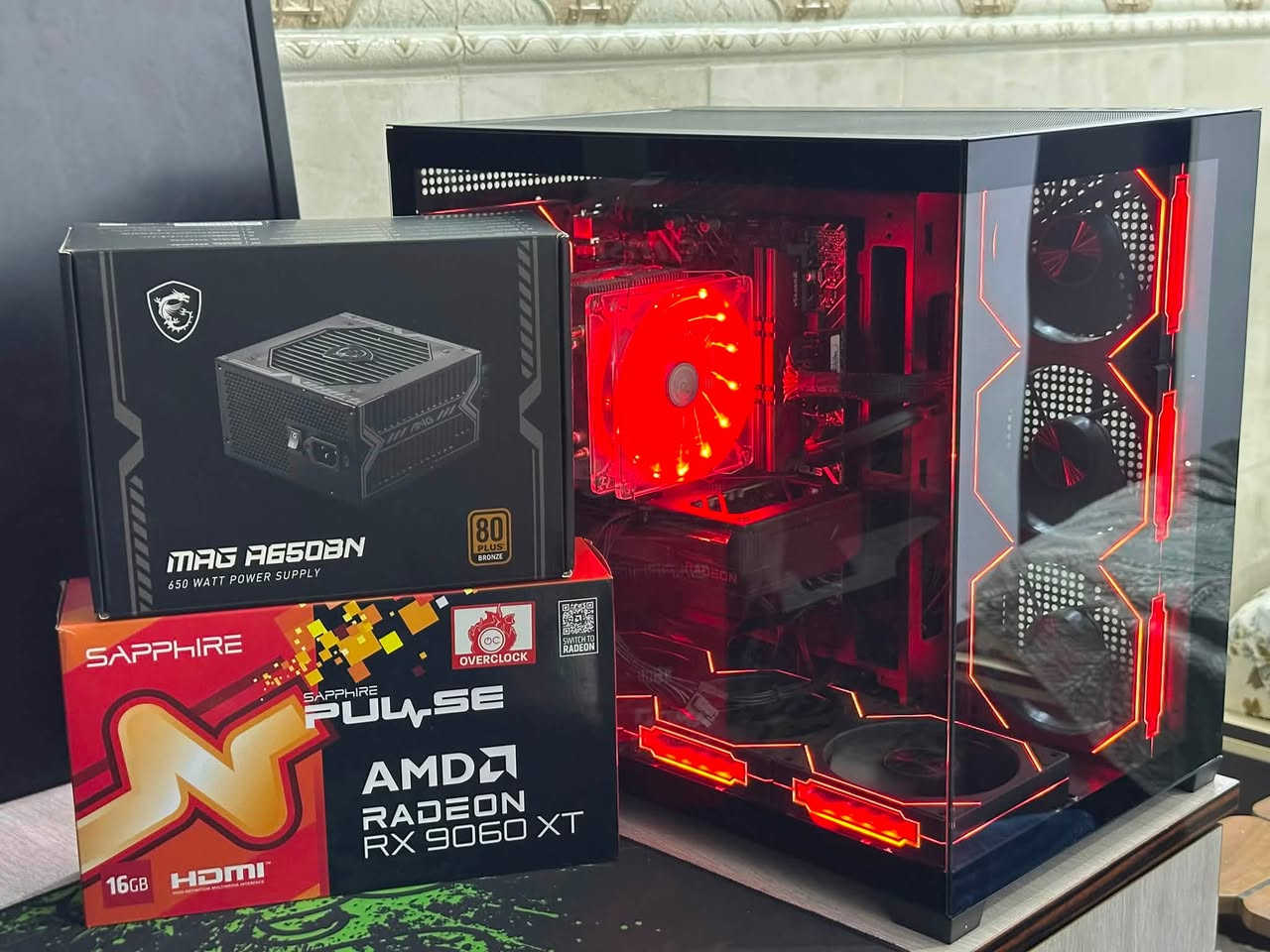 کیس جمیل و قوی للبیع

gpu: 9060 xt 16gb oc 🔥
cpu: i5 12400f
motherboard: H610M-K
ram: 16gb t force Vulcan Z ddr4 3200mhz
storage: 1tb ssd
power supply: 650w msi 

کارد شاشە عندی زمان 8 شهر

ثرمال پیست معالج جدید

سعر: ملیون و ٤٨٠ الف

توصیل موجود لکل محافضات

***********

