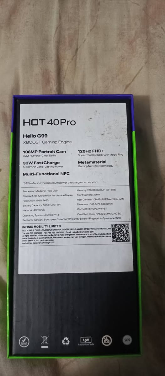 سلام عليكم ورحمه وبركاته انفلكس هوت40 برو جهاز اخو جديد مع كارتونته سعر 150 بي مجال *********** عنوان بغداد

