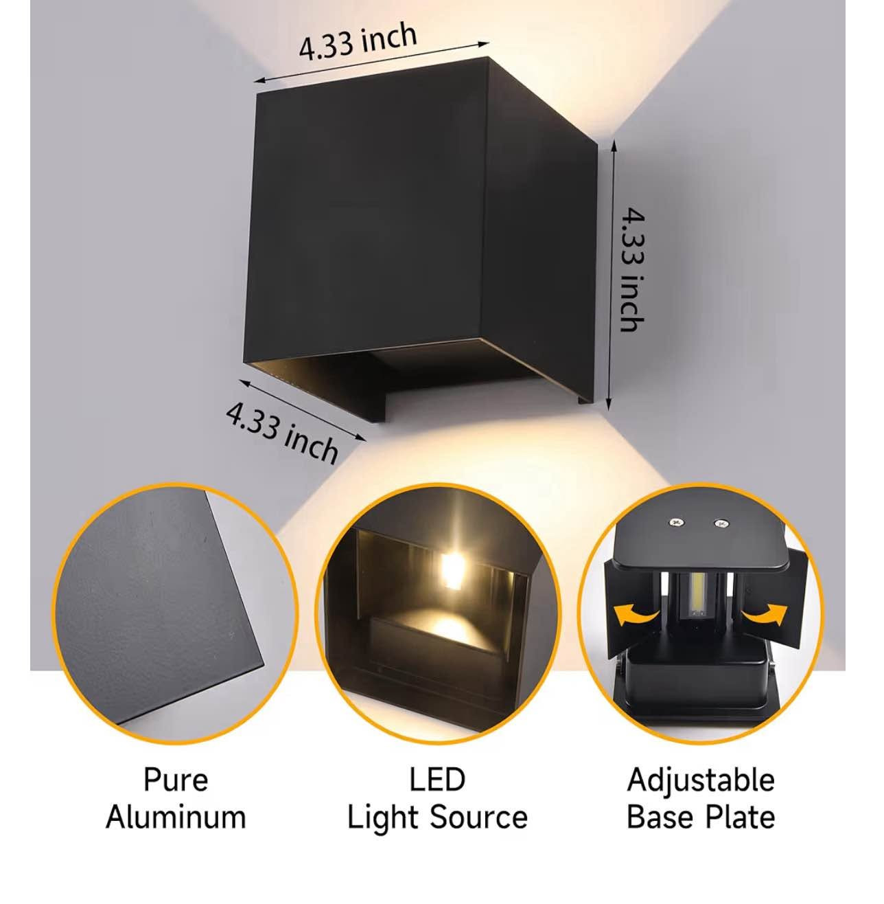 4-Pack Outdoor Wall Lights Exterior/Interior. 4.33''Square Modern LED Wall Sconce,Up Down Lights Outdoor IP65 Exterior Light Fixtures.15W Warm Light 3000K Aluminum Outdoor Wall Lighting Fixtures. Irving, TX


**إذا كنت صاحب هذا الإعلان وتريد حذفه لأي سبب، رجاءا أرسل رسالة إلى الدعم الفني**