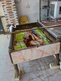 غراض فرن صمون حجري كامله سله العدد ٢ وحده ما مستعمله وطاوليات عدد ١٠٠ ...