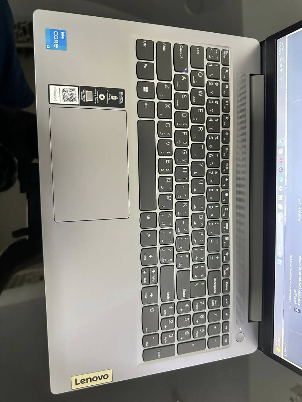 السلام عليكم بيع مستعجل حاسبة نضيفه كلش
المواصفات مذكوره بالصور
الحاسبة : Lenovo idea bad 3slim
Hard: 256ssd
Ram:8gb
المعالج:intel core i3 الجيل ١٣
كرت الشاشة : intel UHD graphics 
نضام التشغيل : Windows 11
الحاسبه استعمال قليل جدا مع كافة ملحقاتها مرفقه مع 
الكارتون *********** 

سعرهه ٣٤٠ الف الشراي يراسل او يتصل
