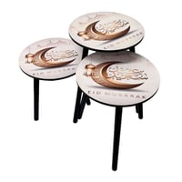 طقم عيد مبارك • ٣ طاولات • دائري مزخرف