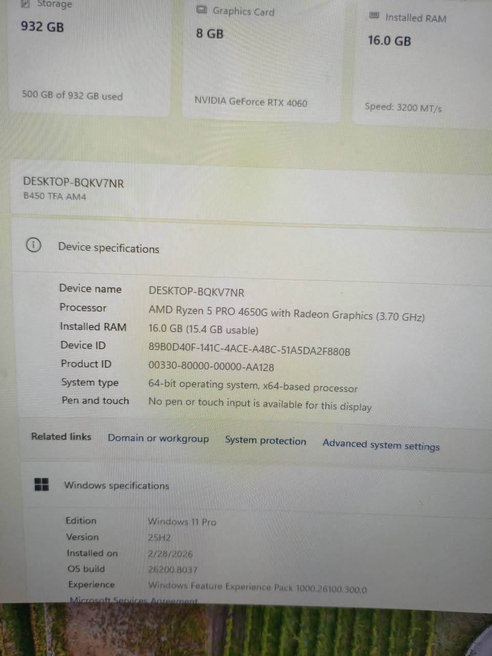السلام عليكم
pc
معالج R5 pro 4650G
كارت الشاشة RTX 4060
رام 16gb
بورد b450
تخزين m.2 1tb
شاشة Samsung Odyssey G5 27-inch
165هيرتز
الحاسبة جديدة بعده الكيس بالجيس استعمال جدا قليل
بغداد الشعب
***********
