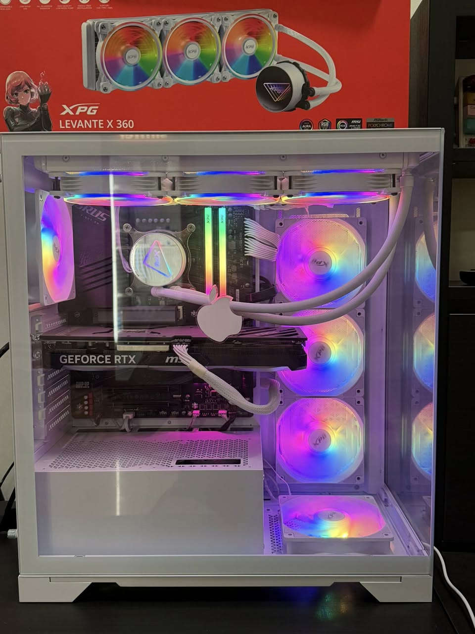 🔥 PC Gaming / Workstation High-End للبيع 🔥
✅ CPU: Intel Core i7-14700K
✅ GPU: MSI GeForce RTX 4070 SUPER Ventus 3X 12GB
✅ Motherboard: Gigabyte Z790 AORUS ELITE AX
✅ RAM: 32GB DDR5
✅ Storage: 1TB NVMe SSD
✅ Cooling: XPG LEVANTE X 360 ARGB Liquid Cooler
✅ Power Supply: MSI MAG A850GL PCIe 5.1 850W 80+ Gold
✅ Wi-Fi & Bluetooth مدمج

🎮 يشغل جميع الألعاب الحديثة على أعلى الإعدادات.
🎬 مناسب للمونتاج، التصميم، البرمجة، والرندر الثقيل.
⚡ أداء قوي جداً مع أحدث التقنيات ودعم PCIe 5.0 و DDR5.

📍 الجهاز نظيف جداً وجاهز للتجربة 
العنوان:بابل حله شارع اربعين مركز احمد الصيني قرب لحوم ابو ضي
رقم الهاتف :***********
