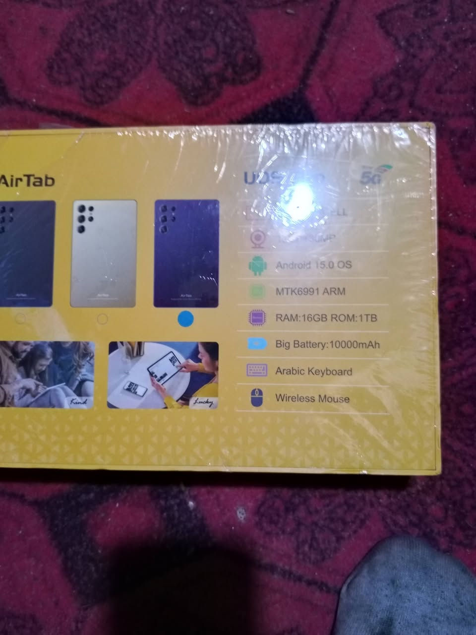 السلام عليكم  عنوان البصره 
تابلت  AIRPRO الاصلى مع 7 هدايا مجانا الشبكة: 5G + شريحتين نانو

النظام: أندرويد 13

الرام: 16 جيجابايت

سعة التخزين: 1 تيرابايت

الكاميرا: خلفية 30MP + أمامية 13MP

البطارية: 10,000 مللي أمبير

الشاشة: 8 إنش Retina FHD

المعالج: MTK6799 ARM بأداء ثابت

المنافذ: Type-C + منفذ صوت + SD Card

🎁 الهدايا المجانية مع التابلت
كيبورد
ماوس
قلم
كفر حماية
واقي شاشة
كابل Type-C
شاحن جداري
دبوس الشريحة
للبيع رايده 110 الف


**إذا كنت صاحب هذا الإعلان وتريد حذفه لأي سبب، رجاءا أرسل رسالة إلى الدعم الفني**