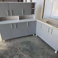 كاونتر mdf جديد قياساته الكاونتر والملحق على متر ونص والسنك متر و20 سم...