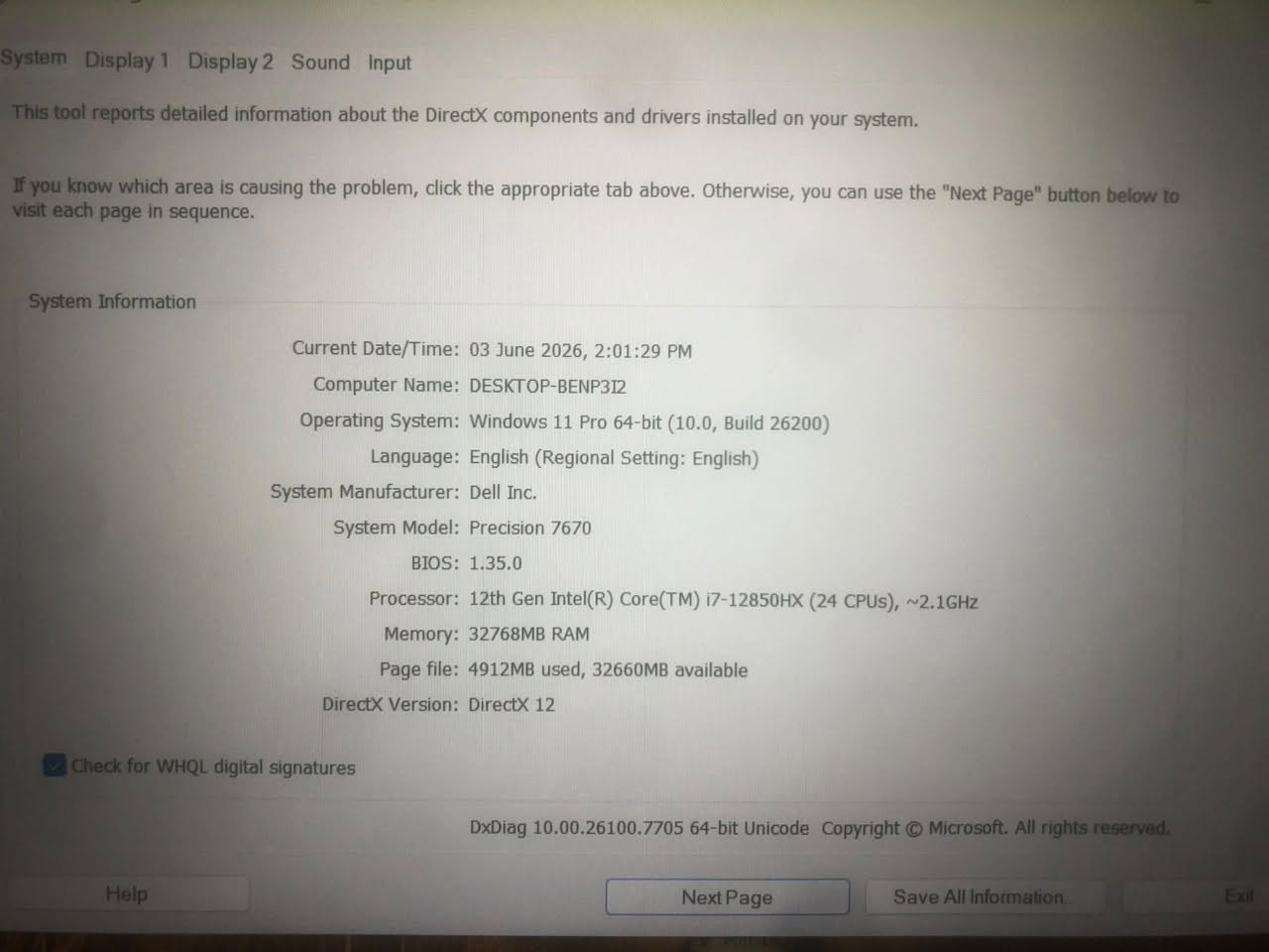Dell Precision 7670
متاح ان شاء الله وحش الجرافيكس
Dell precision 7670
i7 12850HX 2.40GHz (16 core - 24 threads - 25 mcash)
Ram 32 GB DDR5
SSD 512 GB Nvme
Nvidia RTX A2000 8GB
16.1" Full HD
شاحن اصلي
ويندوز اصلي
حالة كسر زيرو ممتازة
شنطة وماوس وايرلس هدية
برامج اساسية واوفيس وادوبي واوتوديسك مجانا


**إذا كنت صاحب هذا الإعلان وتريد حذفه لأي سبب، رجاءا أرسل رسالة إلى الدعم الفني**