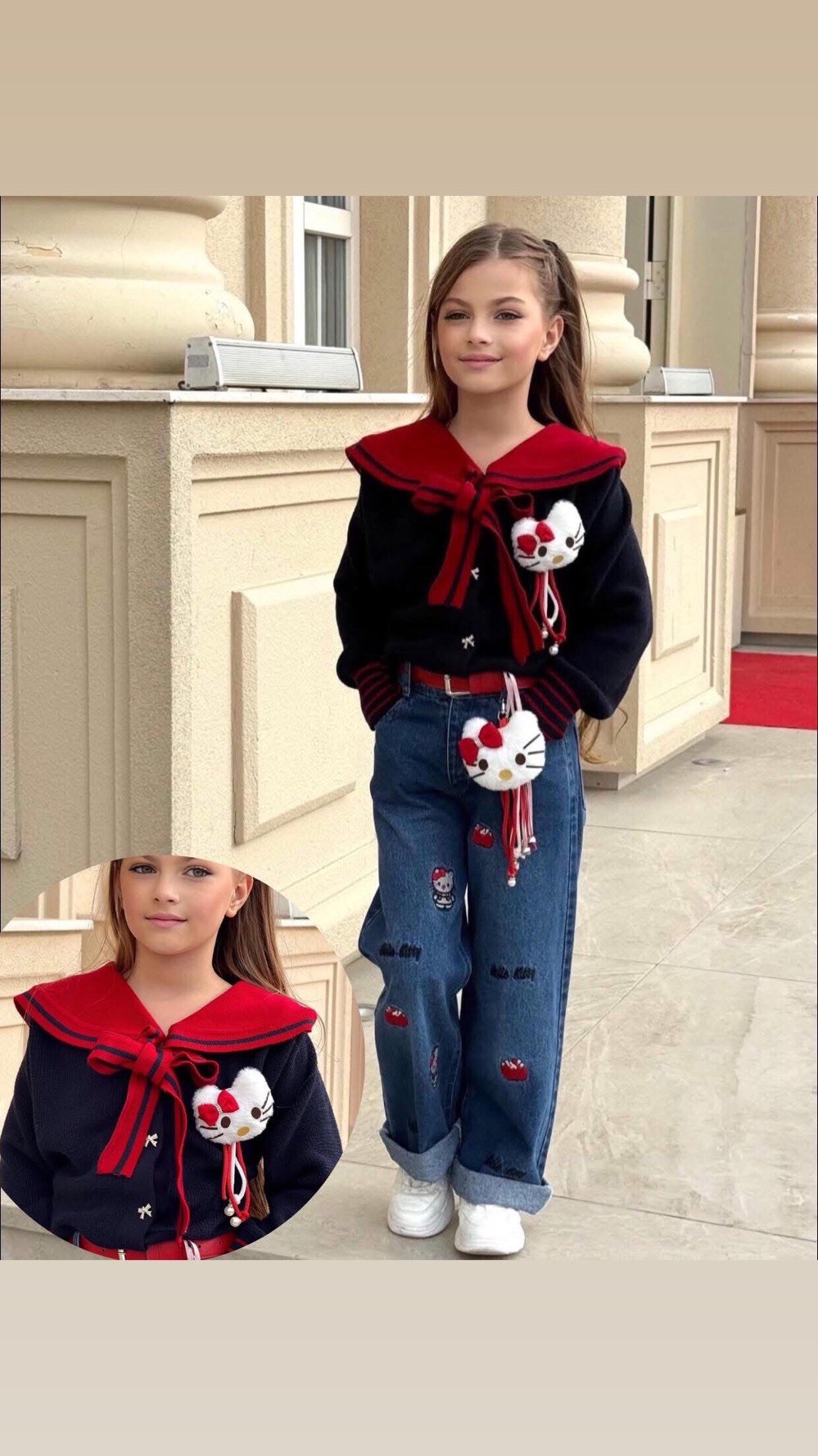 هذا الفستان الجميل يناسب الأطفال للمناسبات الخاصة مثل الاعياد وحفلات الكريسماس. مصنوع بدقة من القماش التركي، يتميز بتصميمه الكلاسيكي بنقشة الكاروهات الأحمر مع لمسات من الدانتيل الأبيض عند الياقة والأطراف. الفستان مزود بقوس أسود صغير لإضفاء لمسة إضافية من الأناقة.