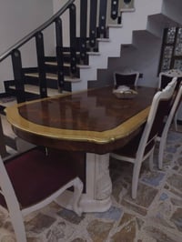 طاولة طعام • ٦ كراسي • صاج أصلي