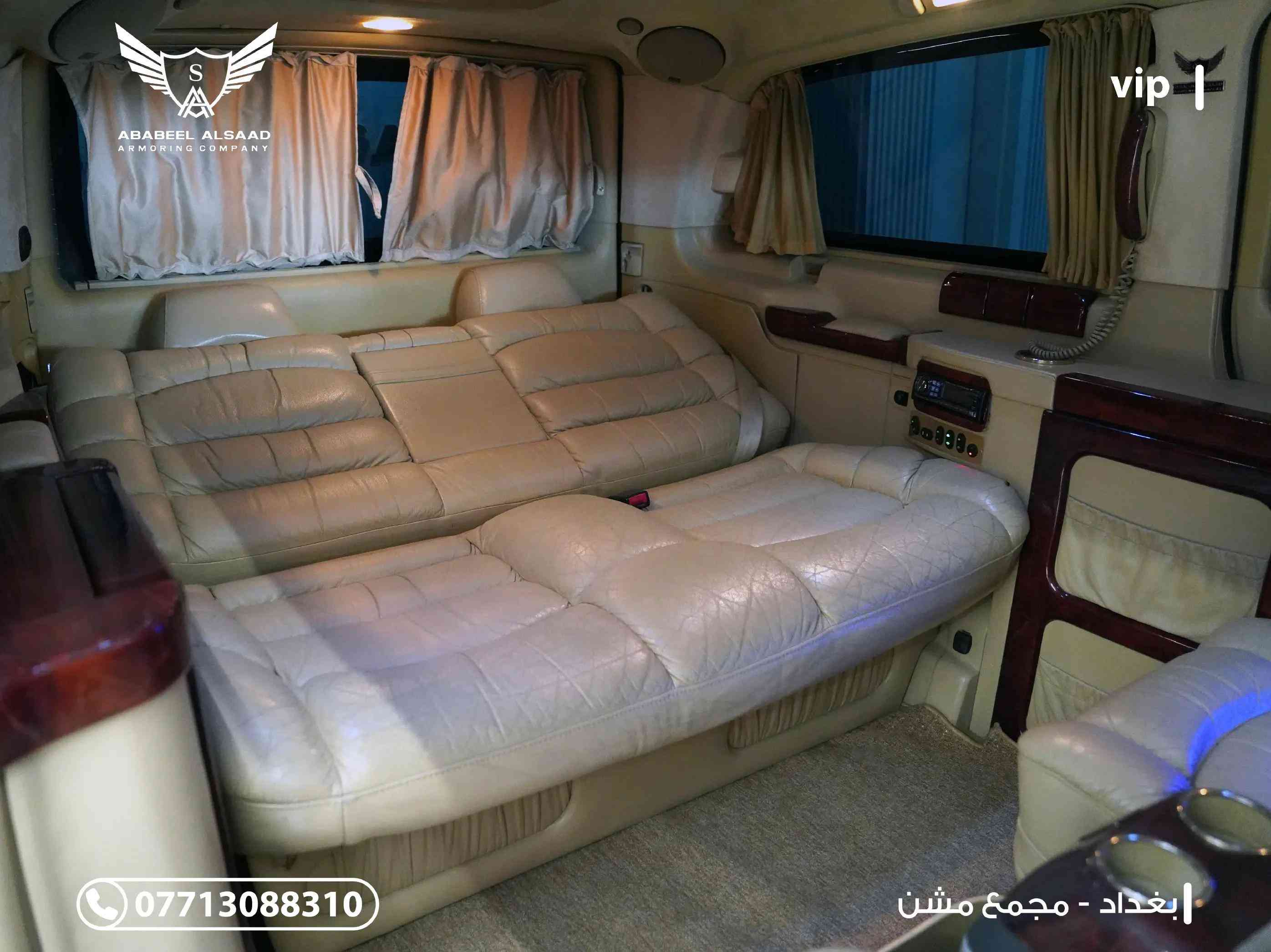 #للبيع .. مرسيدس ڤيانو #vip غير مصفحة سيارة العائلة الاكثر رفاهية على الاطلاق مواصفات السيارة وغرفة الــ vip: فيانو #باص  موديل ٢٠١٠ رقم بغداد سعة المحرك ٣٥٠٠ - ٦ سلندر سقف بانوراما سلايد كهربائي في مقصورة السائق سلايد كهربائي في غرفة الــ vip تلفزيون كهربائي التحكم في القطع او الفتح بين السائق وغرفة الــ vip شاشة تلفاز ثانية عند سقف غرفة الــ vip غرفة الــ vip سعة ٥ اشخاص وشخص مع السائق باب سلايد كهربائي التحكم من الخارج والداخل والسائق مقعد الــ vip كهربائي التحكم وقابل للانبساط وتحويله الى منام ثلاجة كهربائية ذات سعة كبيره طاولات كهربائية التحكم جهاز اتصال بين غرفة الــ vip والسائق جميع الجلود والمواد المستخدمة اصلية ومستوردة لصالح شركتنا حصراً بالاضافة مكان خزن الزجاجات وانارة رائعة التحكم في جميع السيارة وستائر للزجاج وشمسية اصلية مع السيارة وخدمات وتفاصيل وديكورات كثيره جدااا للاستفسار اتصلو بنا : 📞 *********** 📞 *********** 📍 بغداد – مجمع مشن #شركة_أبابيل_السعد 
