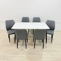 ٦ كراسي • سطح رخام مزجج • ٨٠×١٤٠ سم