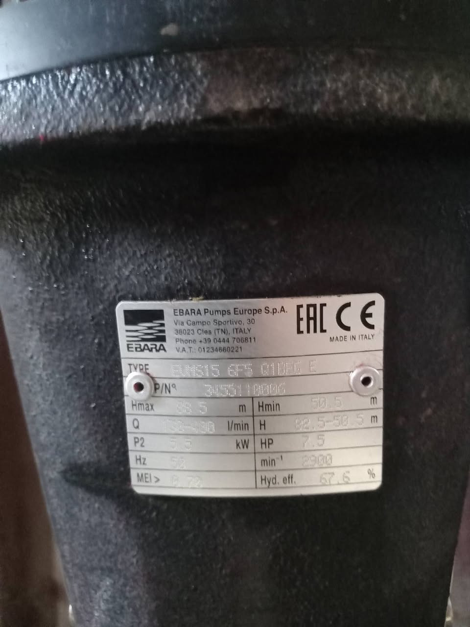 مضخه ٧.٥ حصان ضغط إيطالي استخدام قليل جدا سعر مناسب
***********
