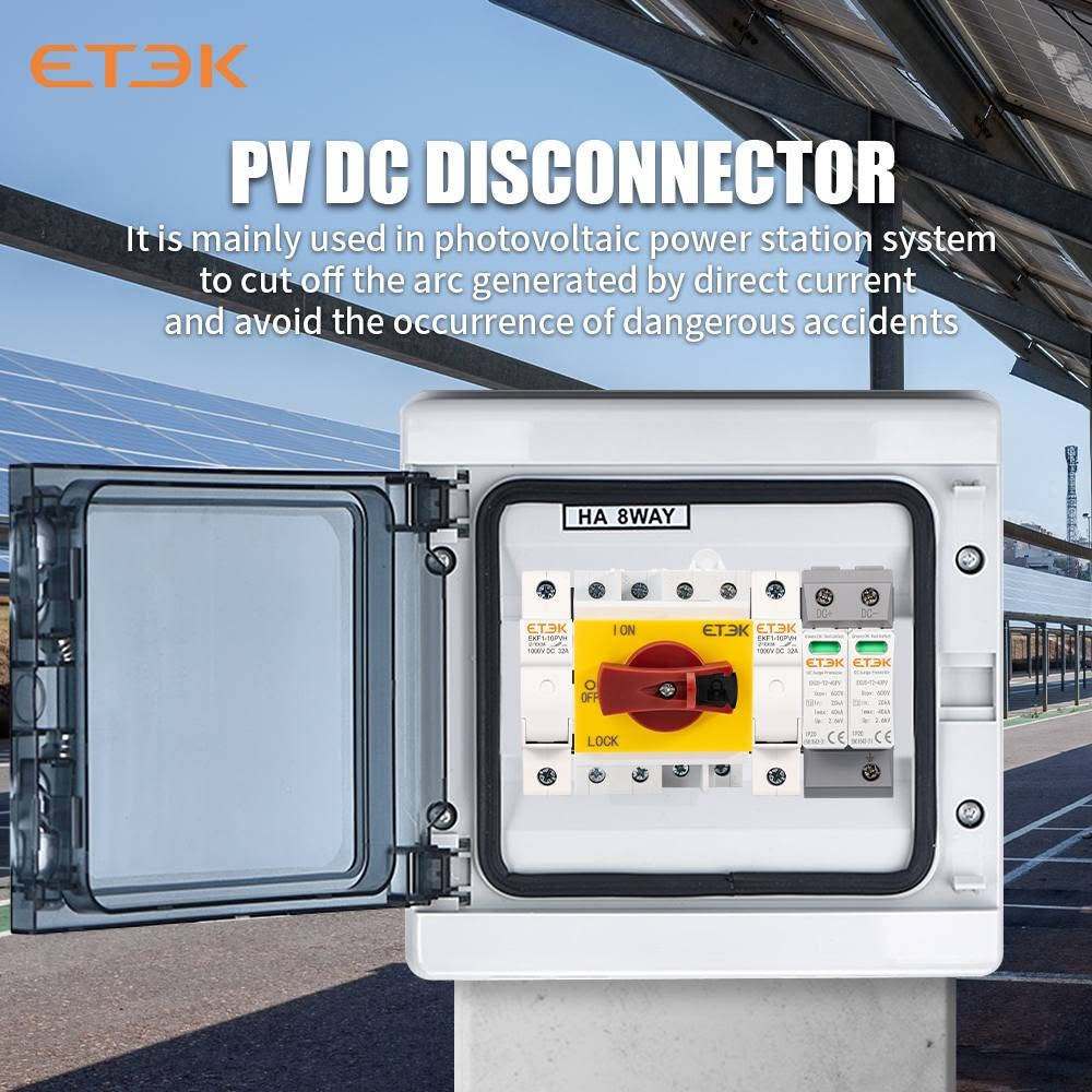 مفتاح عزل تيار مستمر (DC Isolator Switch) من شركة ETEK، يُستخدم بشكل أساسي في الأنظمة الشمسية الكهروضوئية.الوظيفة: يعمل كمفتاح أمان يدوي لفصل الألواح الشمسية عن العاكس (Inverter) أثناء الصيانة أو الطوارئ.المواصفات: عادة ما يتحمل جهدًا يصل إلى 1000 فولت أو 1500 فولت تيار مستمر، بتيار تشغيل يبلغ 32 أمبير.المميزات: يتميز بمقبض دوار قابل للقفل، وهيكل مقاوم للاشتعال، 
متوفر 4 قطع للي مهتم يخلي سعر


**إذا كنت صاحب هذا الإعلان وتريد حذفه لأي سبب، رجاءا أرسل رسالة إلى الدعم الفني**