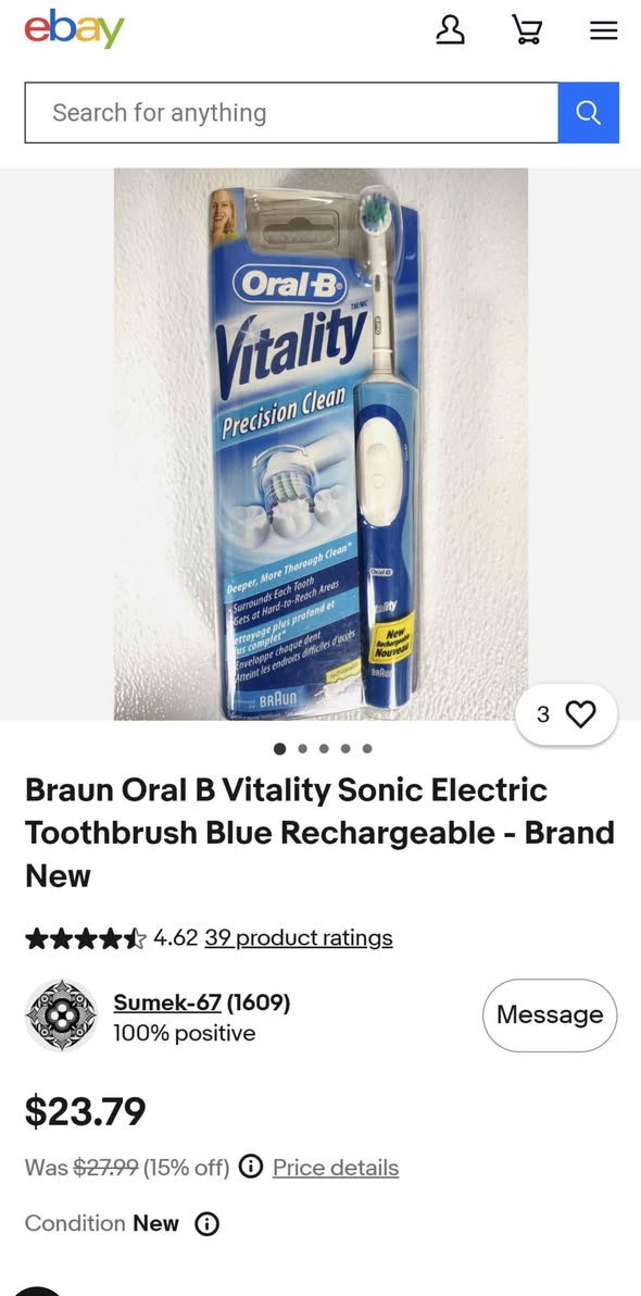 فڵچەی ددانی کارەبایی بە وردی کاری پاکردنەوە دەکات
Braun : Oral-B Vitality Precision Clean
بارگاوی دەکرێتەوە ڕەنگی پرتەقاڵی

ـــــــــــــــــــــــــــ
📲 کۆڕەک ، ڤایبەر ، واتساپ : ***********
📲 Korek , Viber , WhatsApp : 0️⃣7️⃣5️⃣0️⃣8️⃣8️⃣8️⃣0️⃣5️⃣7️⃣8️⃣ أربيل, العراق
