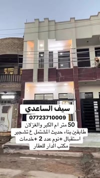 للايجار مشتمل في ام الكبر والغزلان على شارع الضغط  يحتوي على غرفتين وا...