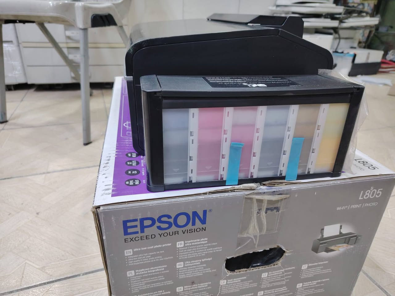 طابيعة ابسون حبر حراري
L805
%98 نظيف
صحب ورقة 134 
فحص تيست هيد مظبوط 100%
ارسل خاص 
***********
